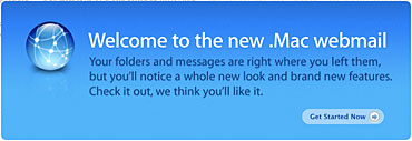New .Mac Webmail Interface Message - October 2006