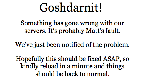 WordPress Error is Matt's Fault